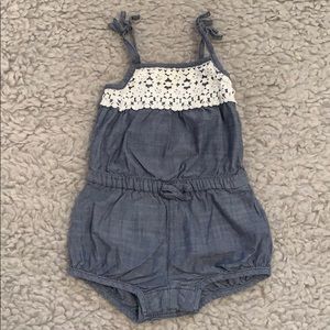 Osh Kosh B’gosh - Denim Romper with Crochet Detail